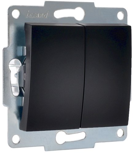 Выключатель без рамки Lezard Karina 2-кл. черный бархат картинка